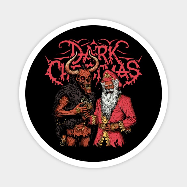 Dark Christmas Santa Demon Deathmetal Design Magnet by Soulphur Media